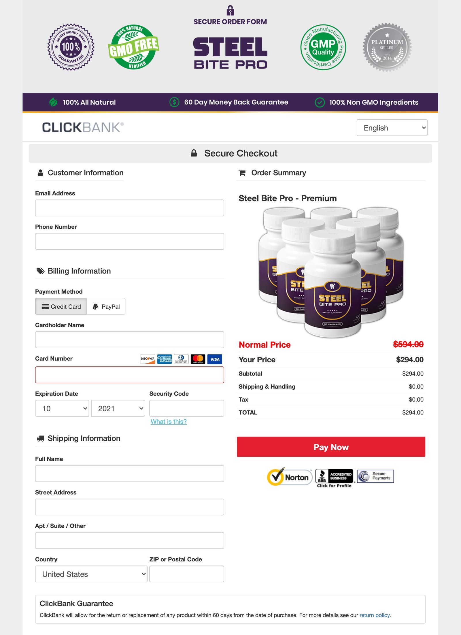 Steel Bite Pro Official Website Secure Order Page